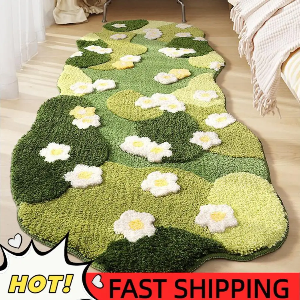 

Пушистый декоративный напольный коврик, объемный ковер в скандинавском стиле, 3D-ковер с эффектом газона и мха, объемный флокированный коврик для спальни