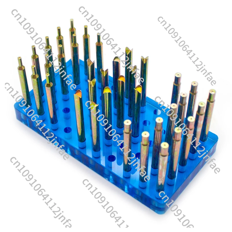 34PCS High Precision Gem Dopsticks Set Diameter 6MM Length 65MM Gemstone Dop Stick with Storage Box Stone Faceting Grinding Tool