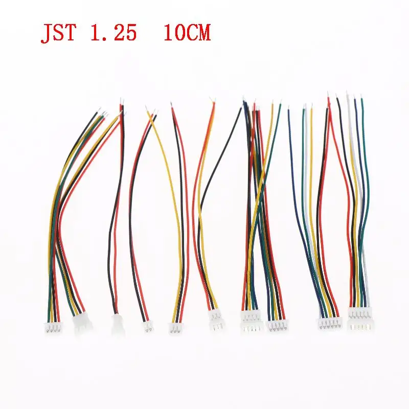 JST 1.25mm Connector 10Pcs Mini Micro Cable Set 2 3 4 5 6 Pin Male Female Plug Durable For RC Drone DIY Projects
