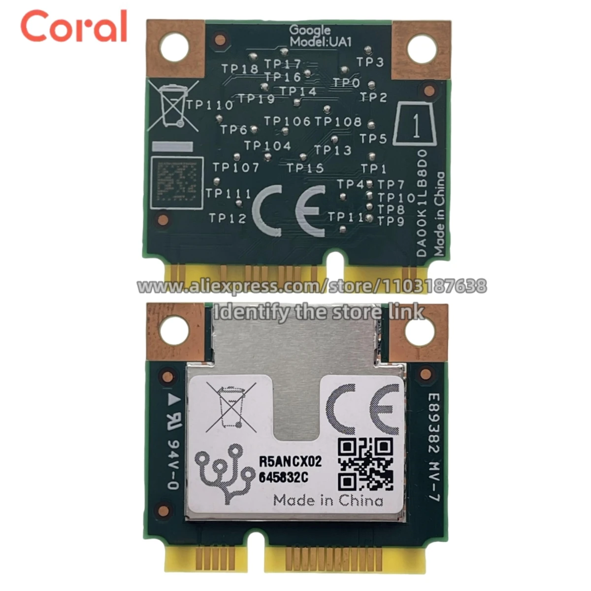 1PCS/LOT G650-04528-01 Coral Google Edge TPU ML Mini PCIe Development board Original stock