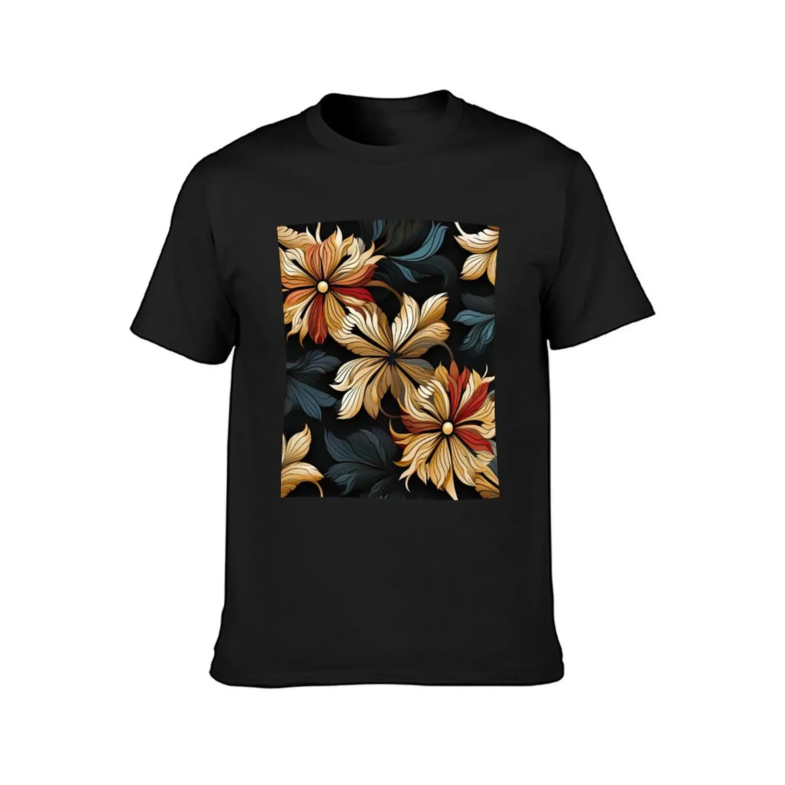 Intricate Flowing Art-Deco Sidney Mawson Style Autumnal Pattern T-Shirt aesthetic clothes for a boy mens plain t shirts