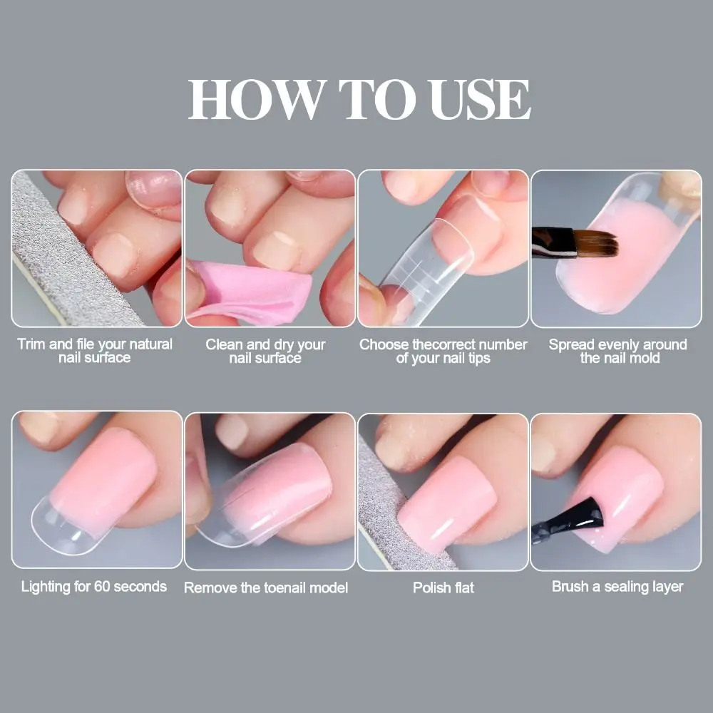 Hot Multiple Shapes Available Dual Form Molds Acrylic Full Coverage Nail Extension Molds DIY Reusable Nail Molds Nail Art Salon