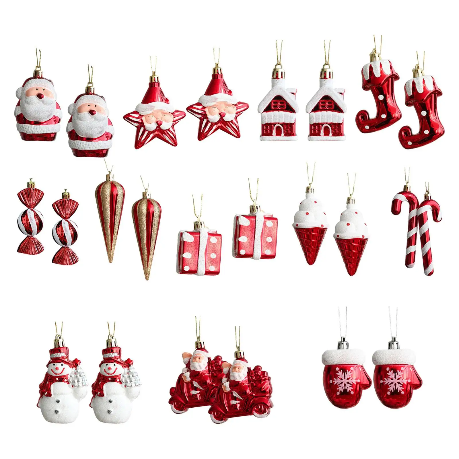 

24x Xmas Pendants Party Christmas Tree Hanging Decorations Christmas Ornaments for Housewarming Nursery Festival Winter Dorm