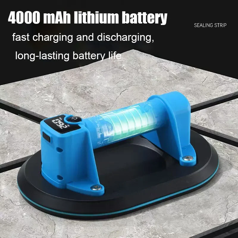 200kg Load Capacity Electric Vacuum Suction Cup USB Rechargeable Ceramic Tiles Suckers Air Pump Lifting Tool 4000mAH Battery