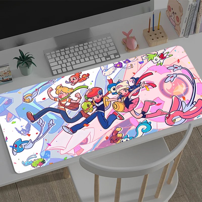 Игровой коврик для мыши P-Pokemons Аниме Коврик для мыши Офисный геймер Компьютерный нескользящий коврик для мыши HD Печать Большой настольный коврик Коврик для ПК Коврик для мыши