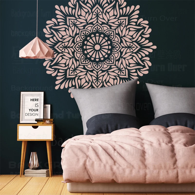 80cm - 120cm Stencil Wall Decor For Painting Plaster Decorative Putty Paint Template Huge Giant Mandala Ceiling Round S200