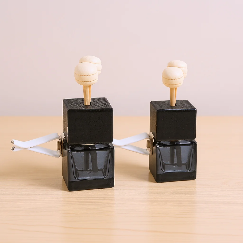 2 قطعة زجاجة معطّر الهواء الأنيقة للسيارة مادة متينة قلادة الروائح للعلاج بالروائح للقضاء على رائحة السيارة وتنقية #6