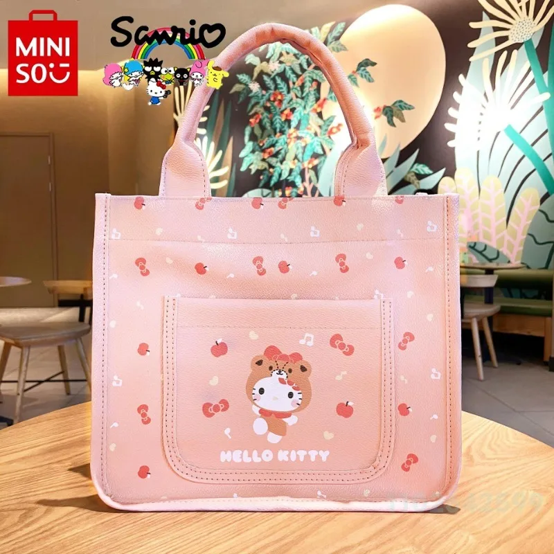 Sanrio 2024 New Women's Handbag Fashionable High Quality PU Girl Storage Bag Cartoon Casual Versatile Women's Shopping Bag
