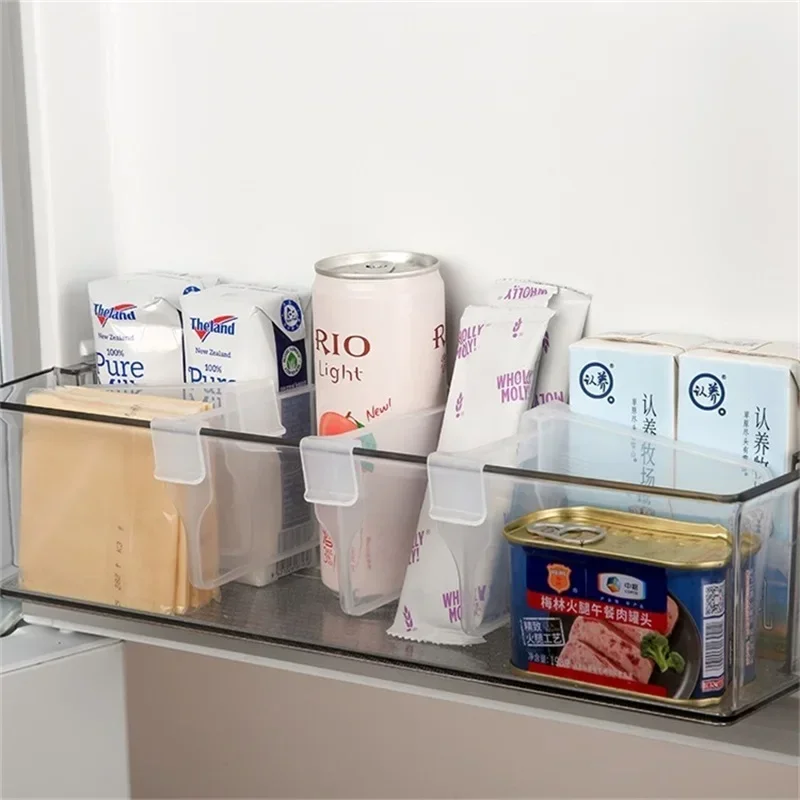Refrigerator Storage Partition Board Retractable Plastic Divider Storage Splint Kitchen Bottle Can Shelf Organizer