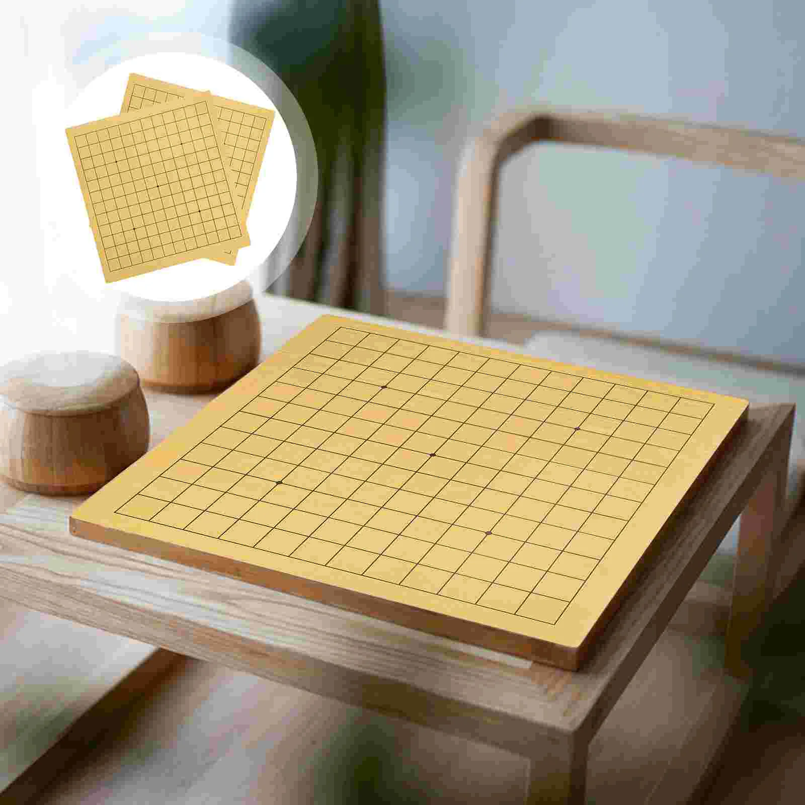 Go Board Wooden Chessboard Accessory Double-sided Boards Kids Travel Chess Board