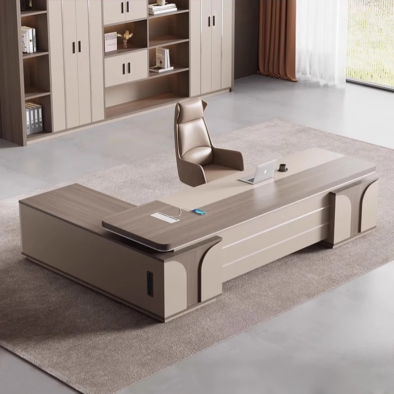Desktop Double Cabinet Room Desks L Shaped Modern Portable Office Work Table Chair Combination Filing Cabinet Writing Furniture