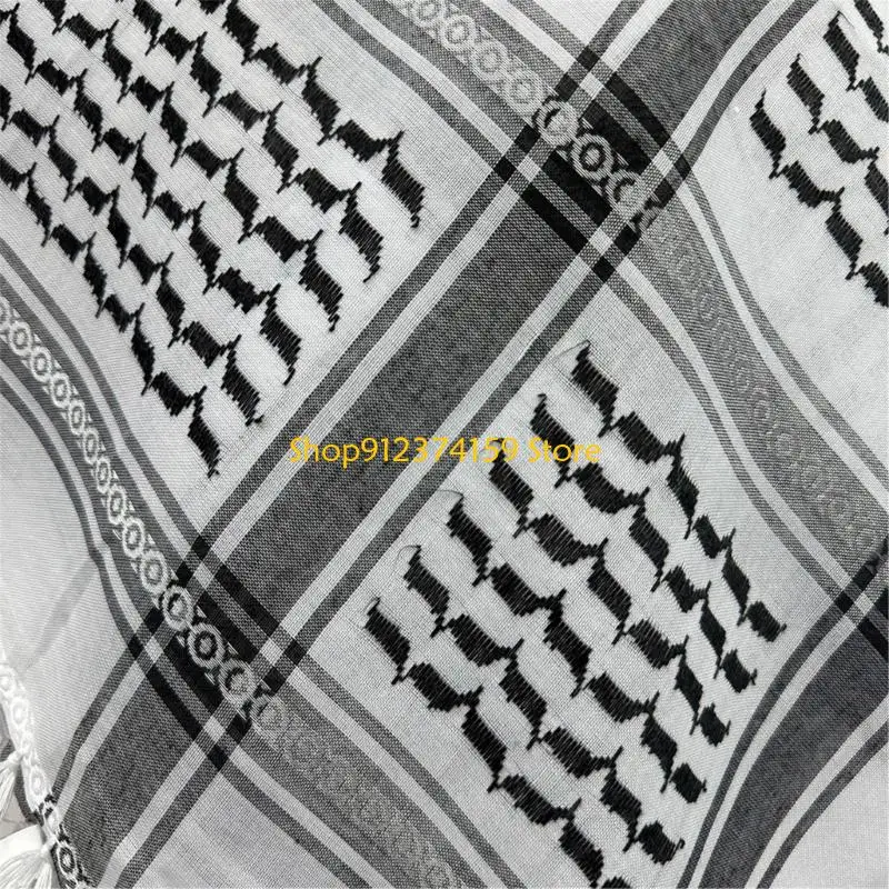G5AE Comfortable Arafat Headscarf Keffiyeh Scarf for Men Everyday Use Cultural Event image 4