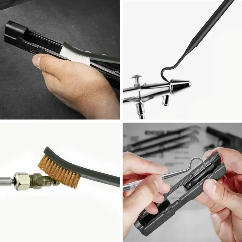 Steel Wire Brush And Hooks Rust Cleaning Set Brass Nylon Polishing Picks Detail Brush Cleaning Tools