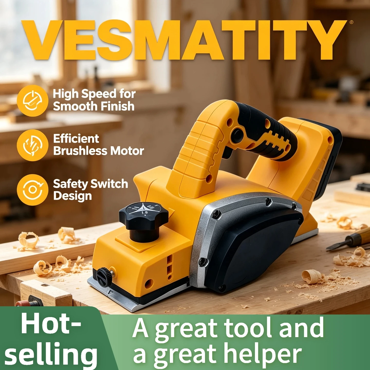 Cordless Wood Planer Router Trimmer 15000RPM Brushless Power Tool for Dewalt 20V Battery Carpenter DIY Home Woodworking