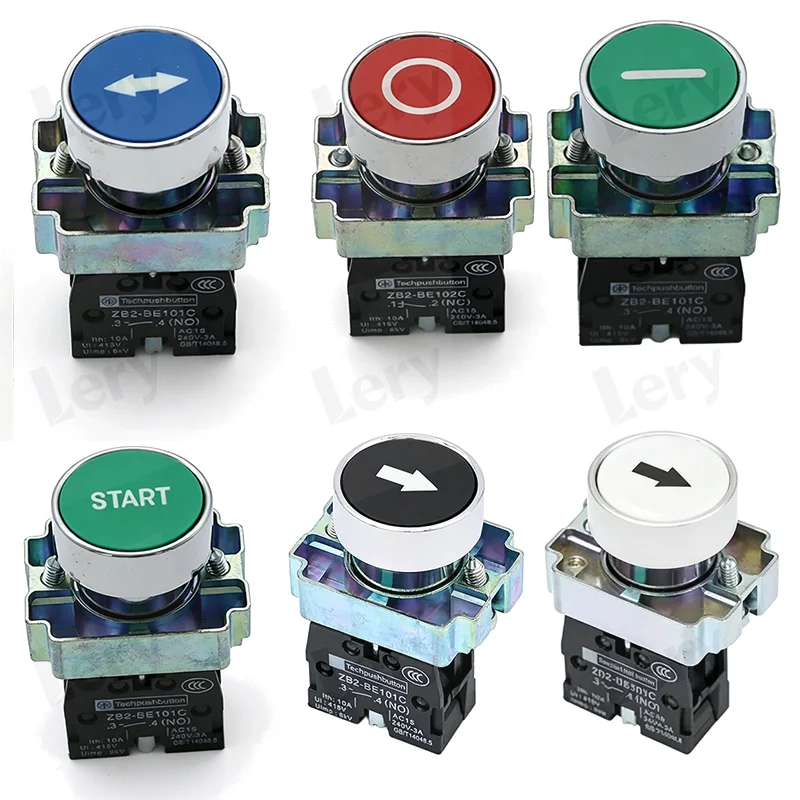 

1Pcs XB2 BA/BD/BC Push-Button Switch Press-type Emergency Stop Knob Start/Stop Mushroom-head Self-locking Reset Flat Button 22mm