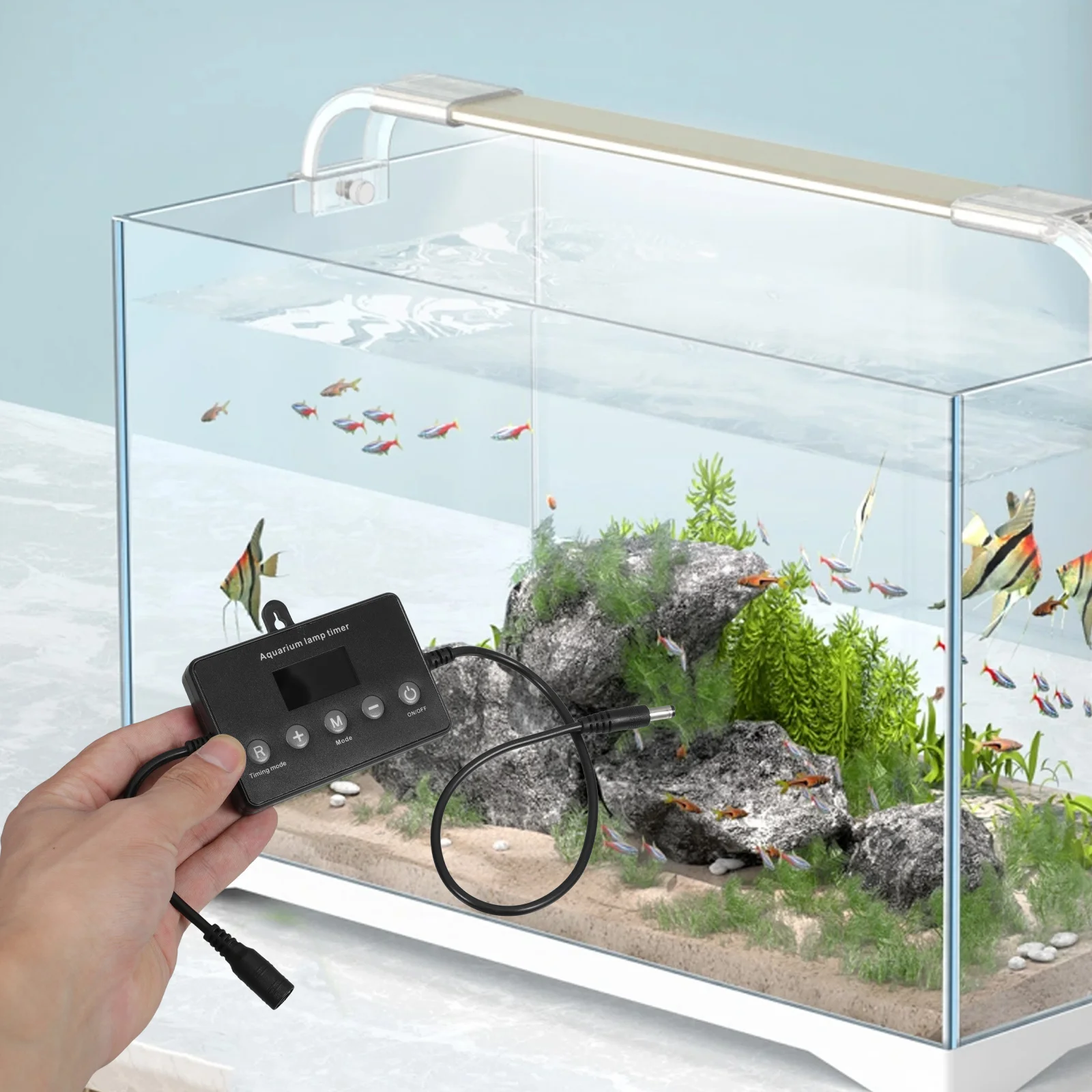 

Smart Led Dimmer Controller For Aquarium Led Timing Dimmer Fish Tank Lcd Display 180° Wide Angle No Flicker Black