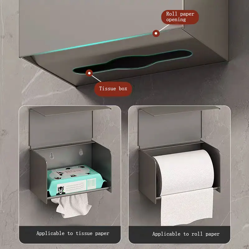 1 قطعة حامل ورق المرحاض جدار جبل حامل ورق المرحاض مع الرف مقاوم للماء الحمام المرحاض الأنسجة لفة حامل القط الكلب برهان