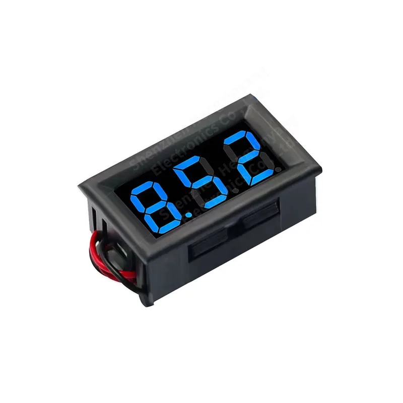 Voltímetro digital para automóvil DC 3.5-30V, medidor de voltaje automotriz, rojo/azul/verde, probador de voltaje con pantalla LED para motocicletas y vehículos de 12V 24V