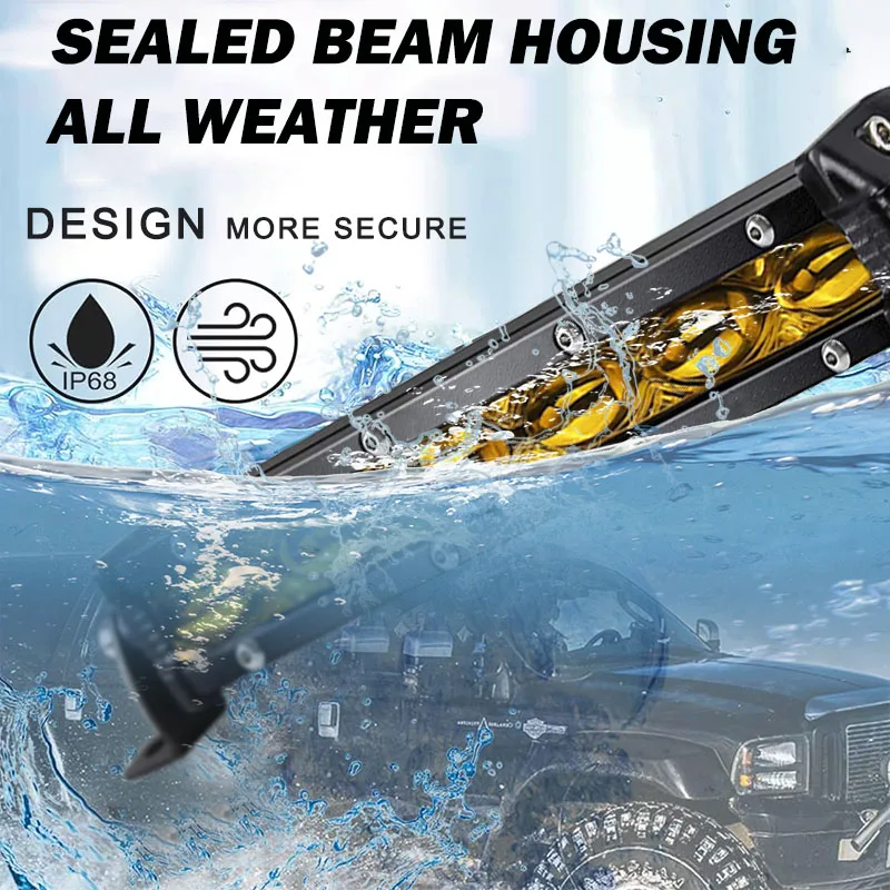 7 "سوبر مشرق مصباح ليد بار الطرق الوعرة 12 فولت 24 فولت الأضواء بارا LED ضوء العمل لشاحنة لادا 4x4 SUV ATV سيارة القيادة الضباب الخفيف