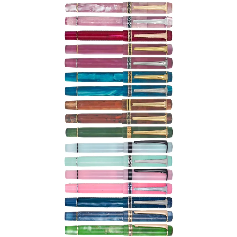 Kaigelu 316 Acrylic Fountain Pen Polished Nib Blue Brown White Marble Amber Pattern Ink Pen Writing Gift Student Office Business