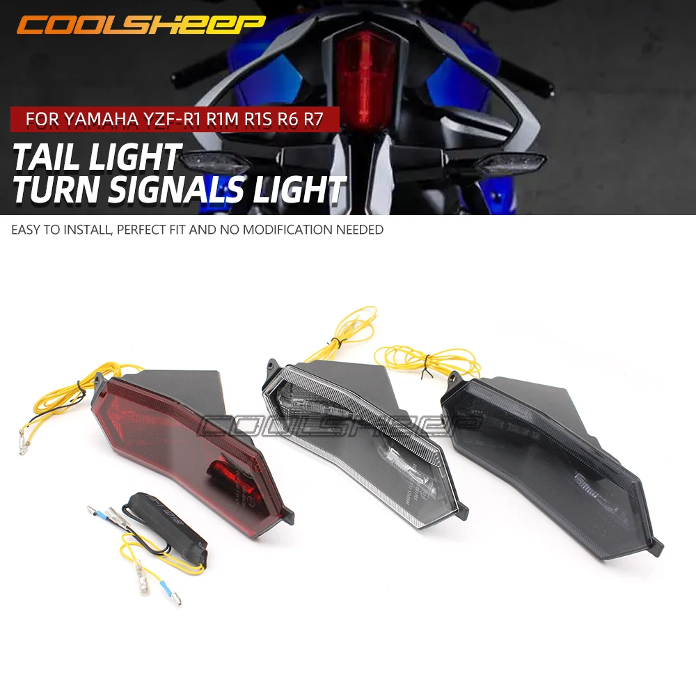 

E-Mark Led Integrated Taillight Tail Brake Turn Signals Light For YAMAHA YZF R1 R1M R1S 2015-2022 R7 2021+ Motocycle Accessories