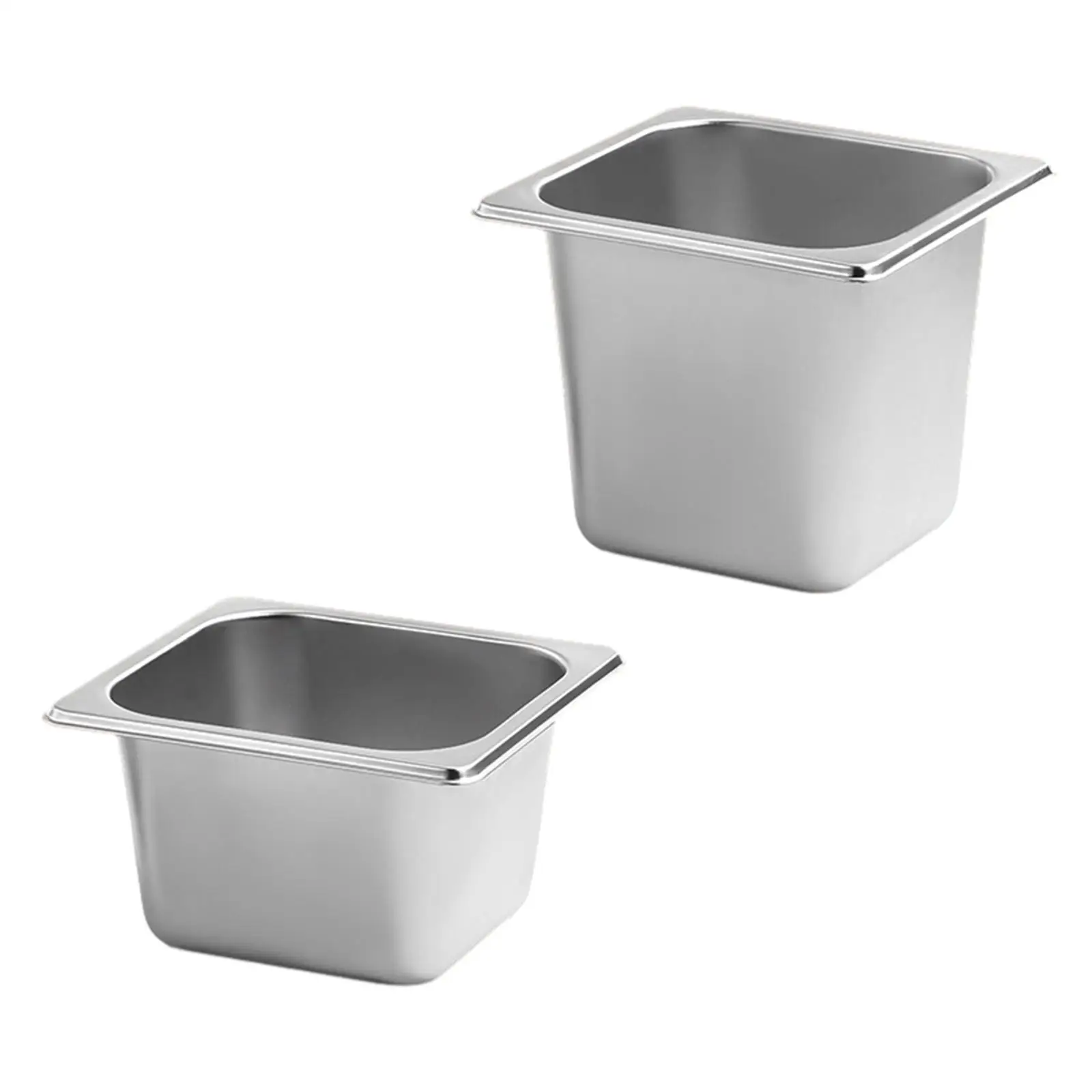 Stainless Steel 1/6 Size Deep Food Container Hotel Pans for Hotel Preparing Bread Crumb Dish Restaurant Marinating Meat Supplies