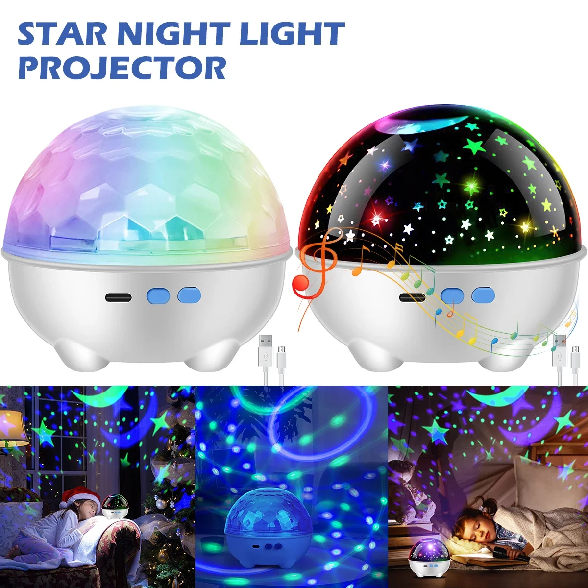 Star Projector Night Light, Bluetooth Music Stage Light, Star Projector Romantic Ambient Light Kids Holiday Christmas Gift