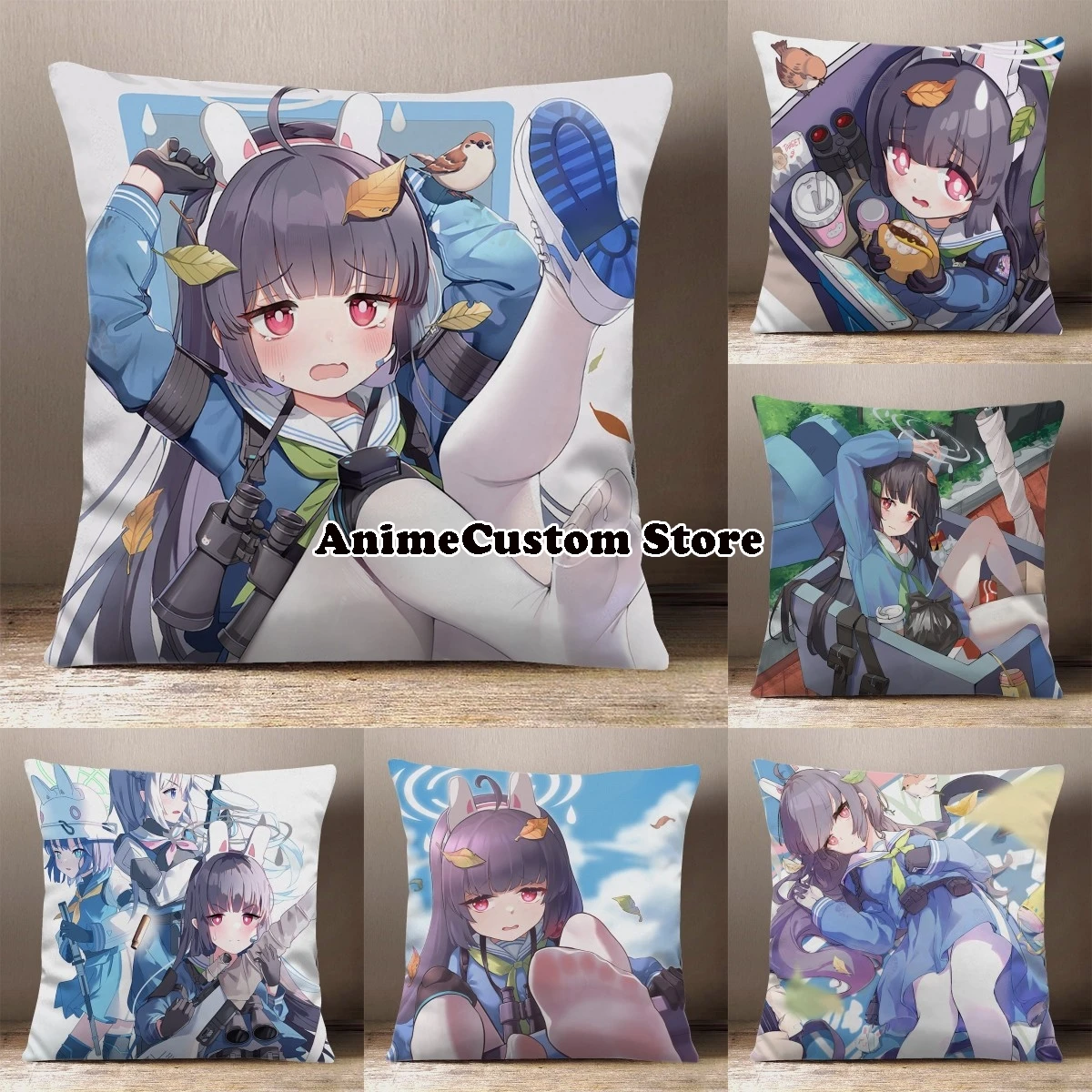 Game Anime Kasumizawa Miyu Blue Archive Cartoon Square Throw Pillow Siesta Dakimakura Dakimakura Safa Back Cushion Cosplay Gift