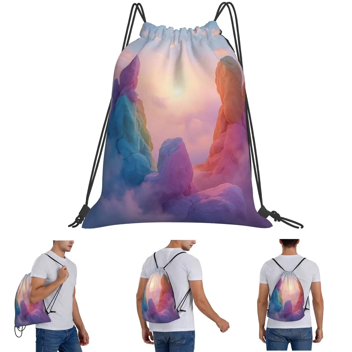 Mochilas Sunhaze Over The Lumina Skies, bolsas portátiles con cordón, bolsas para zapatos, bolsas para libros, para estudiantes de viaje