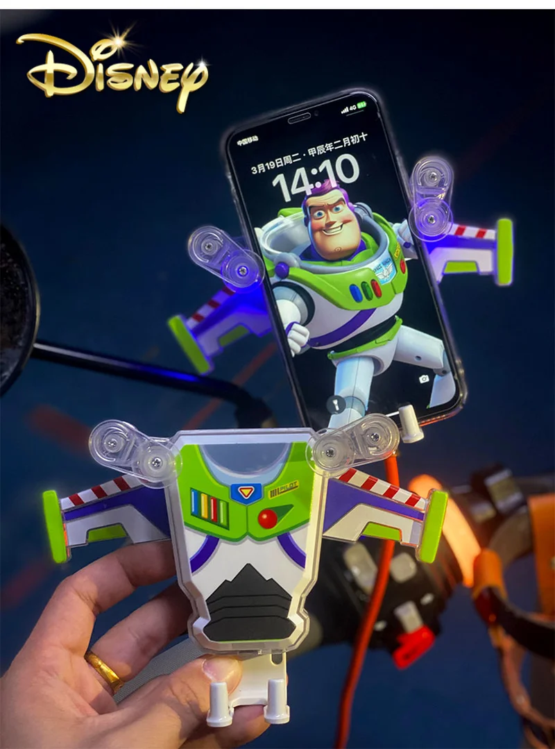 2024 Disney Toy Story Buzz Lightyear Car Phone Holder Wireless Charging Mobile Phones Electric Car Phone Holder Anime Figure