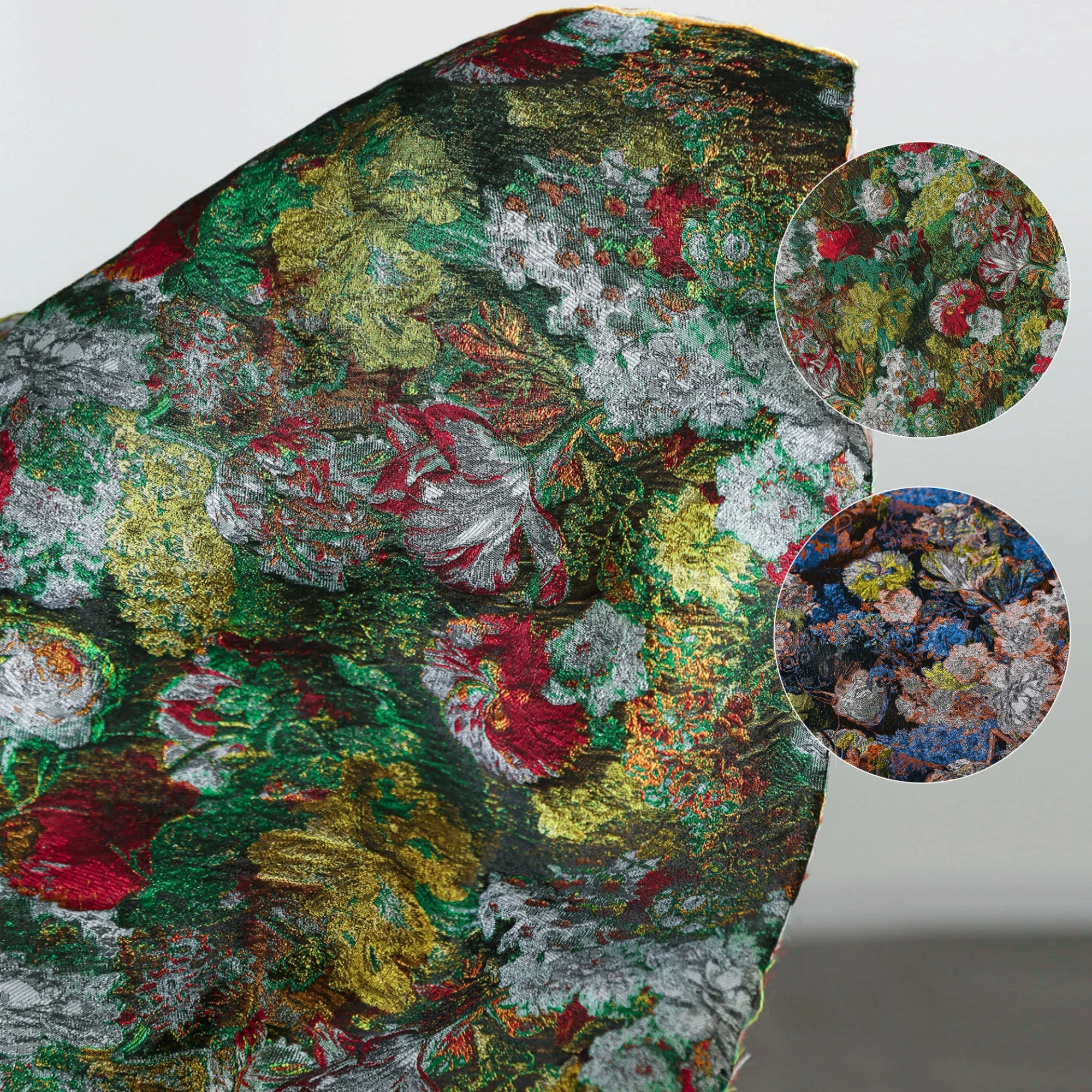 

50 см х 160 см зеленый цветочный дворец жаккардовый художественный DIY упаковка декоративный китайский стиль одежда материал