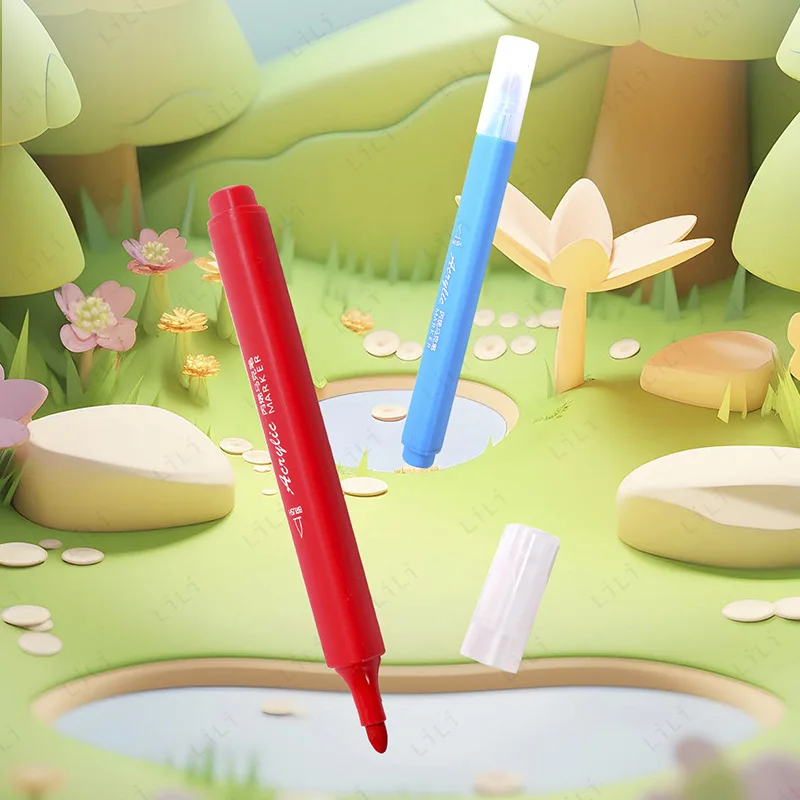 Set Pena Spidol Akrilik Gambar Anak-anak DIY Grafiti Pena Cat Air Hadiah Liburan Alat Tulis Siswa