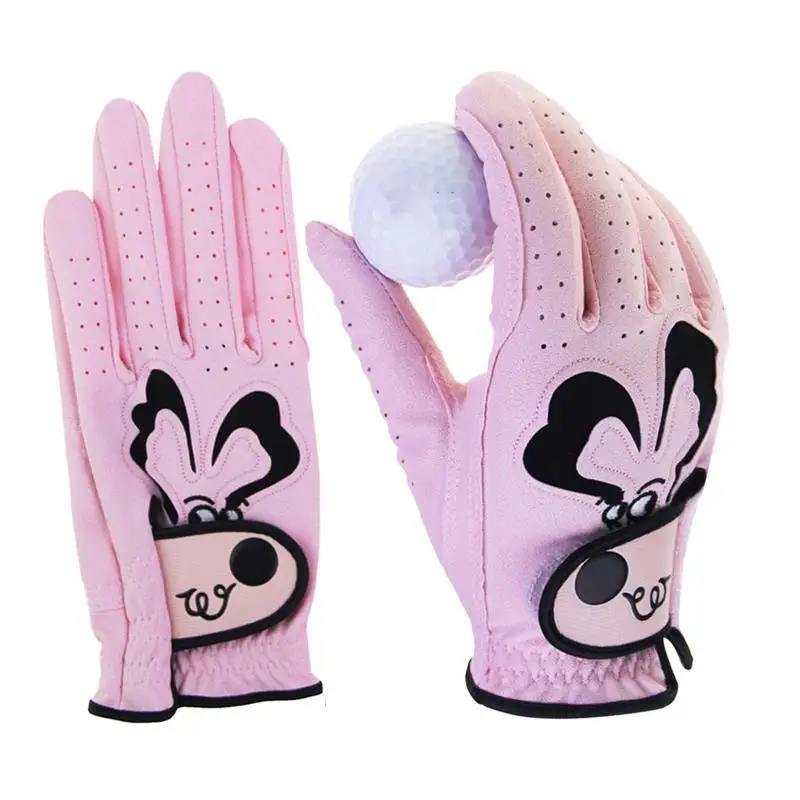 Womens Golf Glove All Weather Leather Cartoon Golf Gloves Left And Right Both Hand Glove Soft And Comfortable