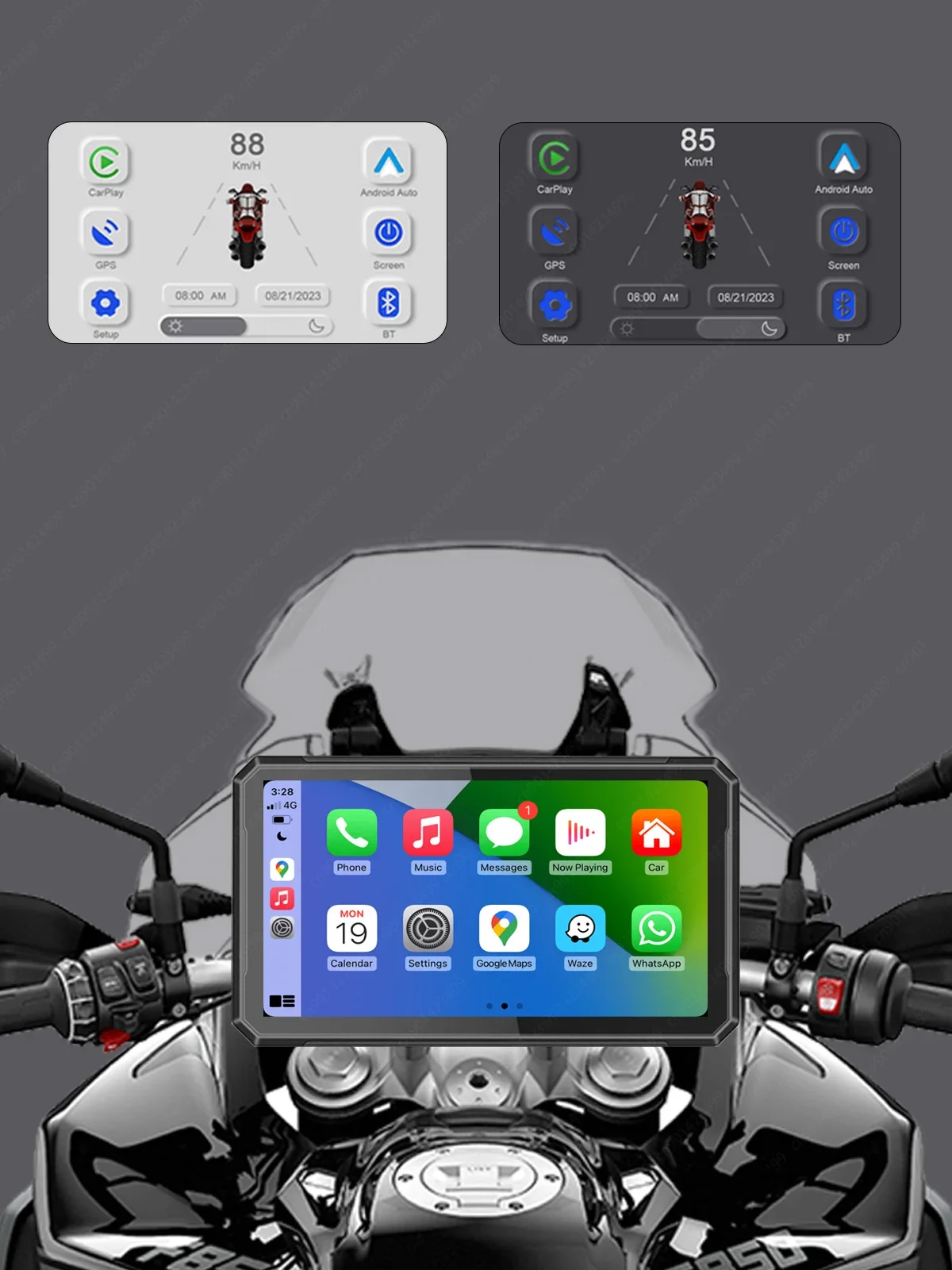 S7 Plus Inch Android Auto Moto Wireless Apple Carplay Screen Portable Motorbike for Motorcycle Gps Waterproof Navigator Buebooth