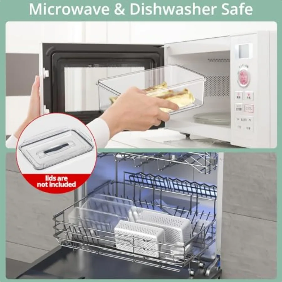 5 Pcs Fruit Storage Containers For Fridge with Removable Colander and Handle Lid Refrigerator Organizers and Storage Airtight C