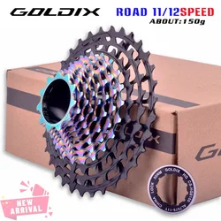 GOLDIX Ultralight Road Bike Pink Freewheel 11/12Speed 28-36T CNC Hollow HG Structure Freewheel 11/12v Speed Bicycle Chain Wheel