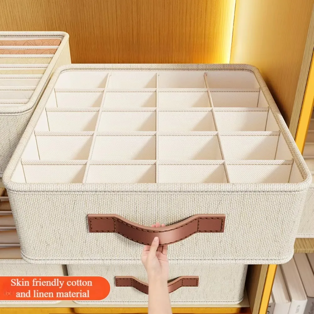 Underwear Storage Box Foldable Design Space Saving Underwear Box Organizer Frame Strengthen Stackable with Grid Division Drawer