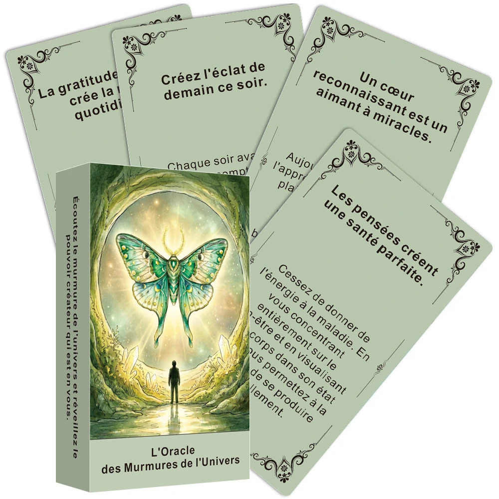 

Whisper of the Universe, French Oracle Cards Deck, 56 Original Cards, Awaken Inner Wisdom, French Tarot Cards, 12*7cm, 14+