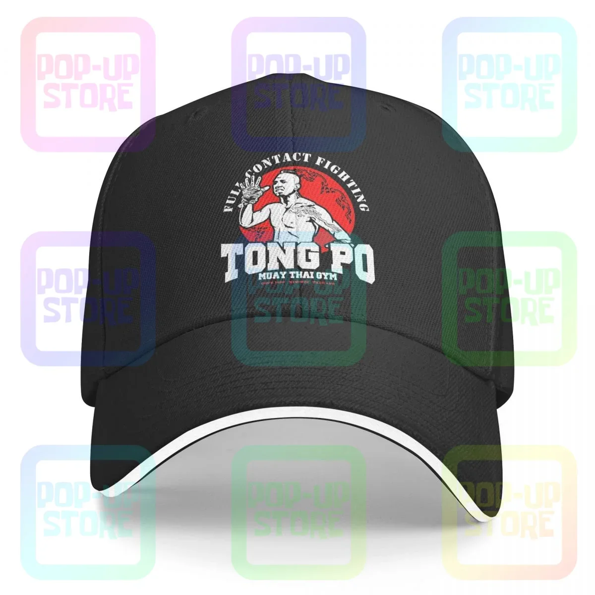 Tong Po Muay Thai Fighter Villain Kickboxer Van Damm Sandwich Cap Baseball Cap Trucker Hat Hat