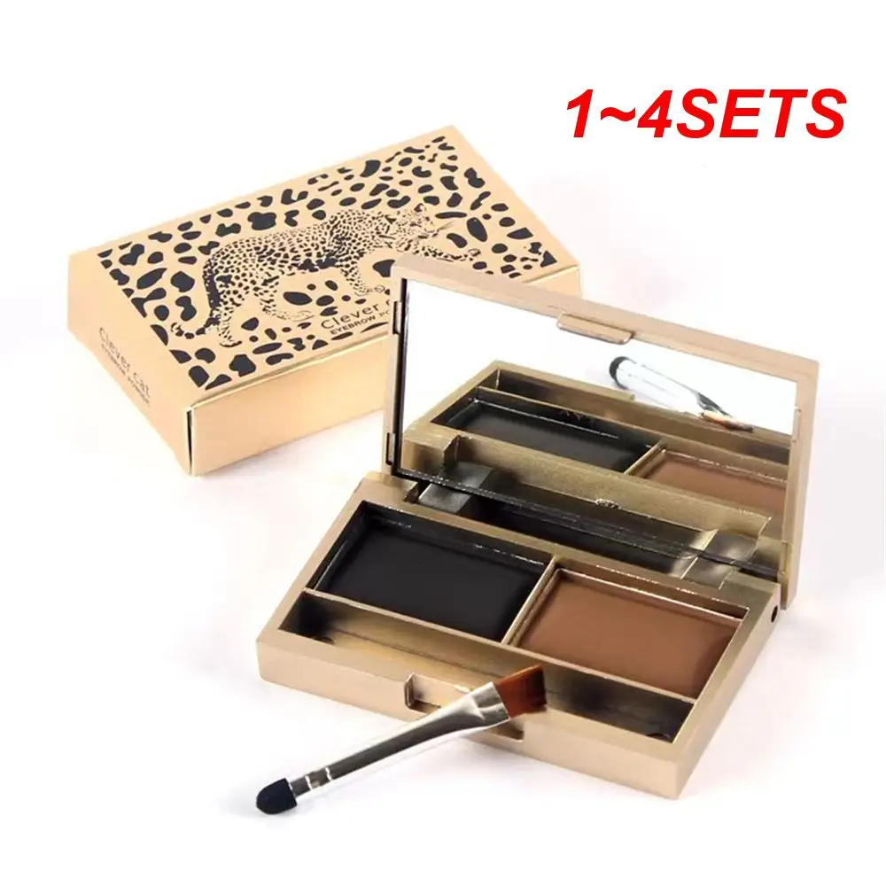 

1~4SETS Matte Eyebrow Powder Three Dimensional Eyebrow Powder Leopard Shining Double Color Eyebrow Powder