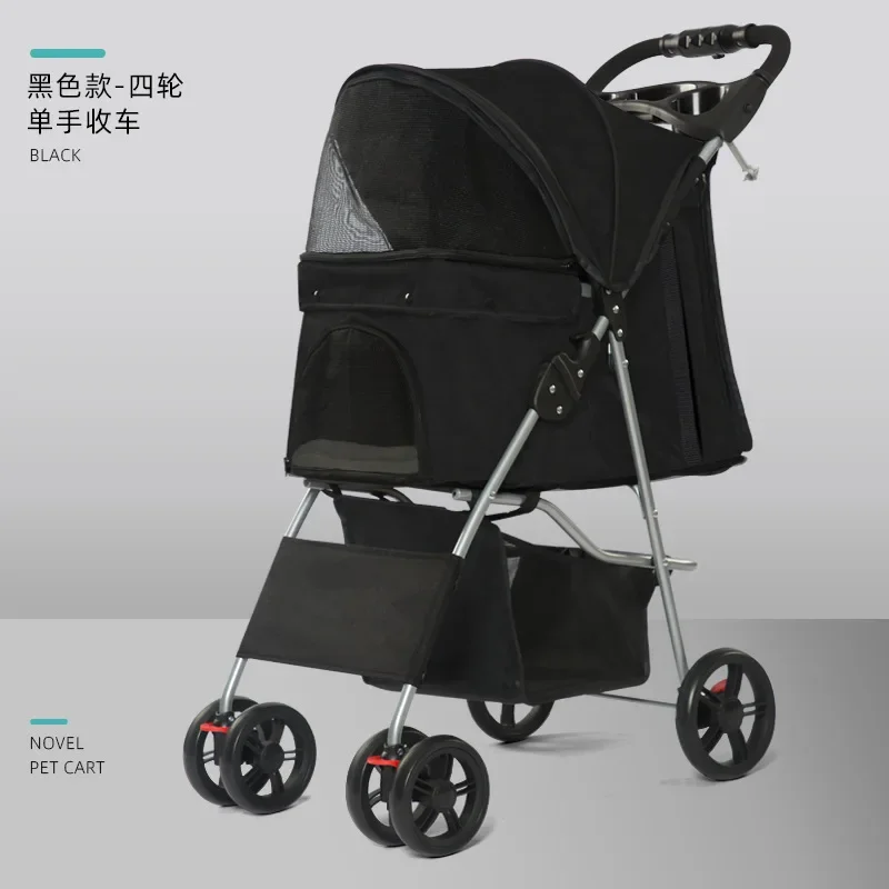 

Double Layer Pet Stroller Carrier For Dogs Baby Stroller Detachable Dog Pull Cart Lightweight Four Wheel Shock Absorption