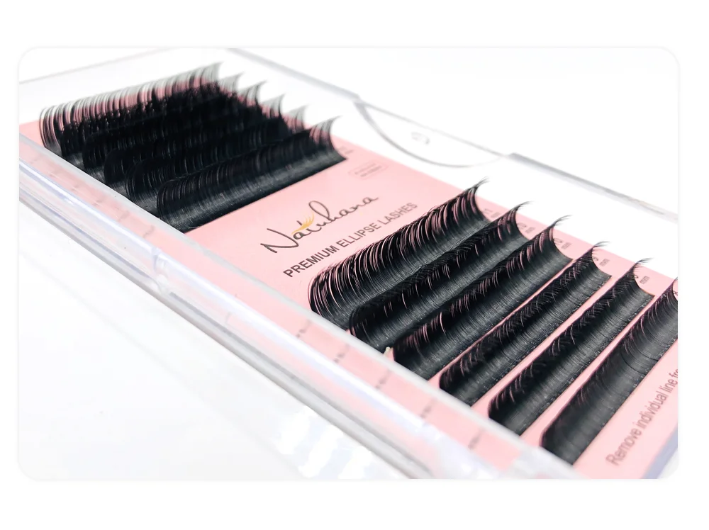NATUHANA Wimpernverlängerung Premium Ellipse Flat Individuelle Split Tips Natürliche weiche Cilios Matte Nerz Falsche Wimpern Make-up – Detail 15