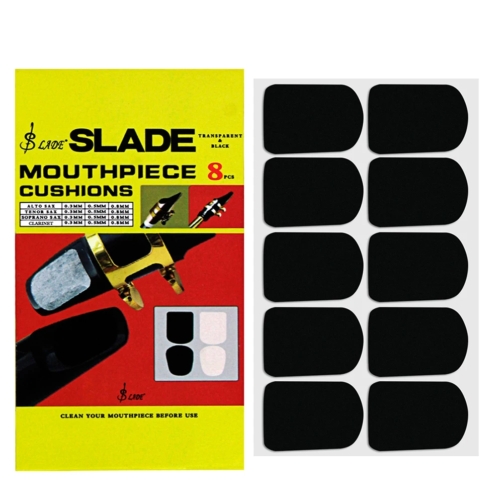 10Pcs Soprano Saxophone Tooth Pad Black Silicone Tooth Pad Suitable For Saxophone Mouthpiece Protection Woodwind Parts