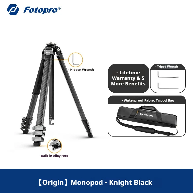

FOTOPRO Origin High-End Carbon Fibre Tripod for DSLR Cameras with Damping (Head not included)