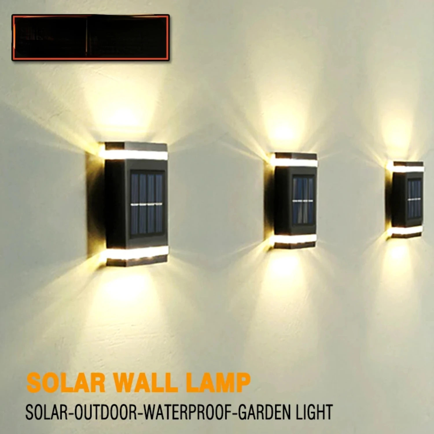 6/8/10/12  Solar Powered Wall Lamp Outdoor Waterproof Light  and Down Illuminating Garden Yard Decoration Outside Sunlights New