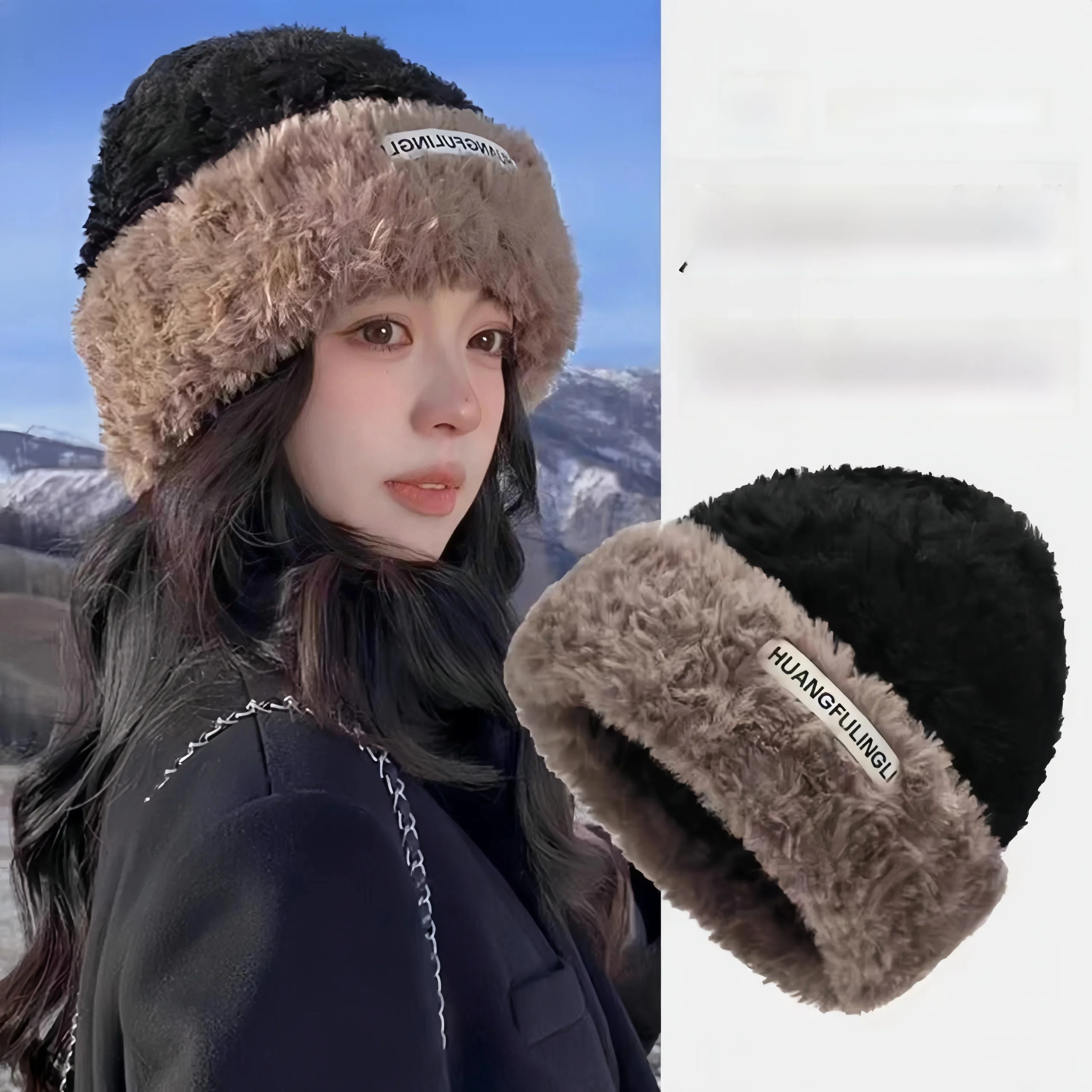 warm-furry-knitted-hat-for-women-fall-winter-versatile-ear-protection-full-head-cover-new-style-face-slimming-cold-proof-hat
