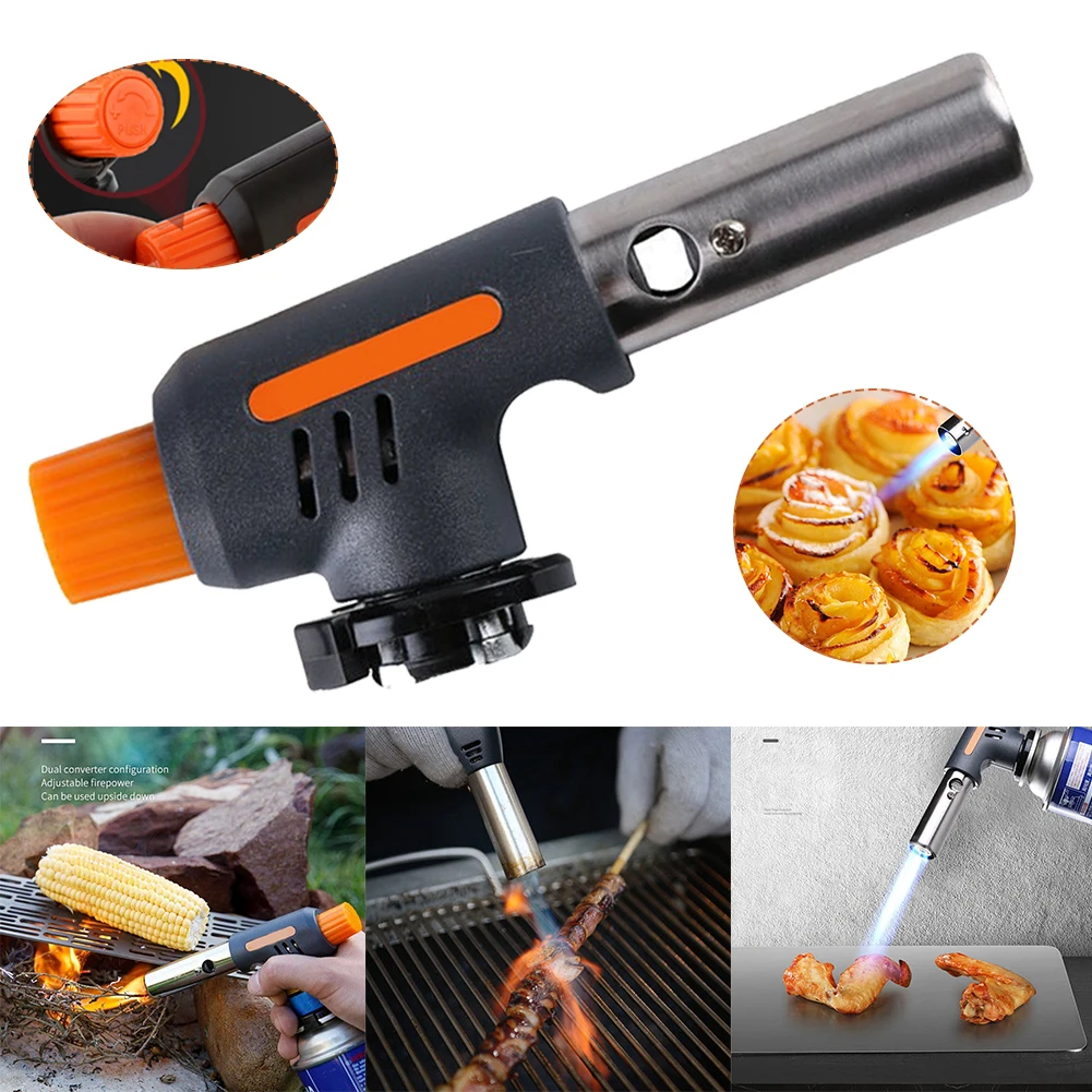 Gas Torch Flame Gun Blowtorch Cooking Soldering Butane Autoignition Gas-Burner Lighter Heating Welding Gas Burner Flame