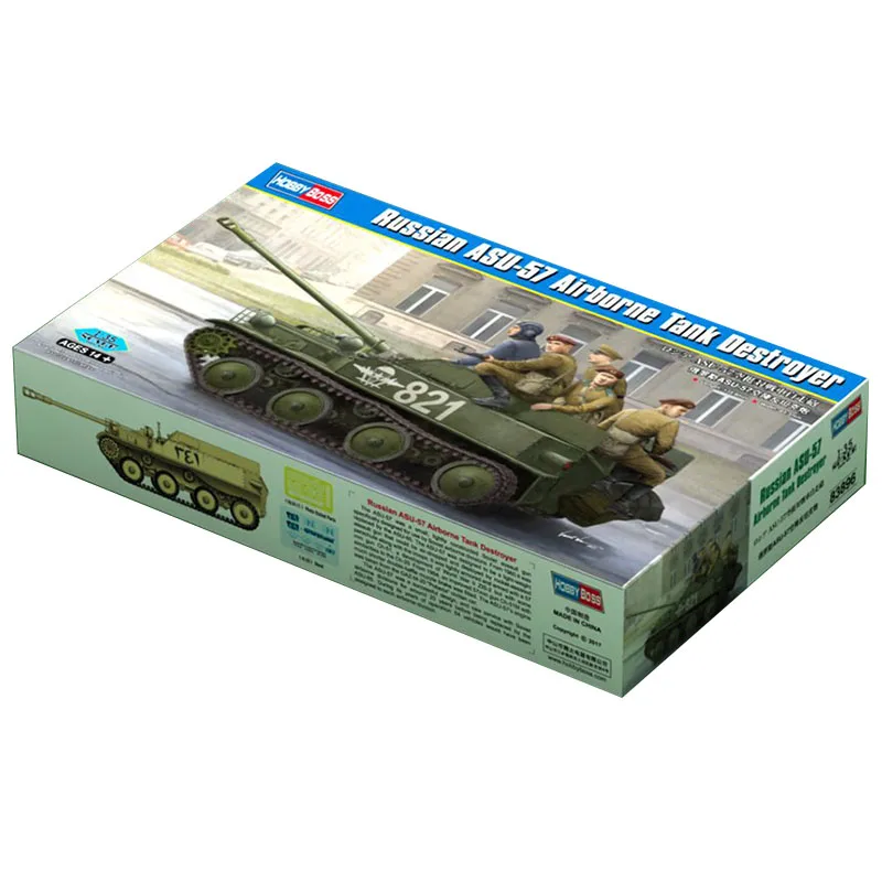 Hobbyboss 83896 1/35 Russian ASU-57 Airborne Tank Destroyer Military Model Collectible Toy Plastic Assembly Building Model Kit