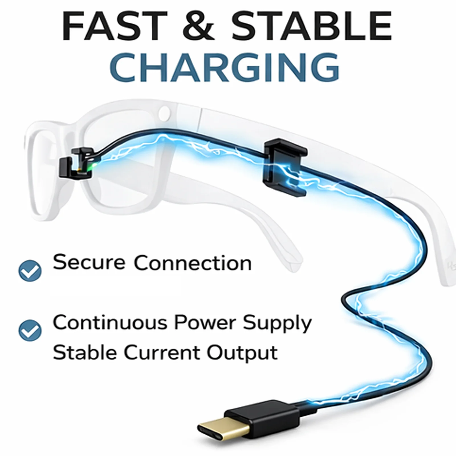 USB-C-Ladekabel, kompatibel mit Ray-Ban Meta Gen2 Smart-Brillen, Ersatz-Ladekabel für Wayfarer – Detail 2