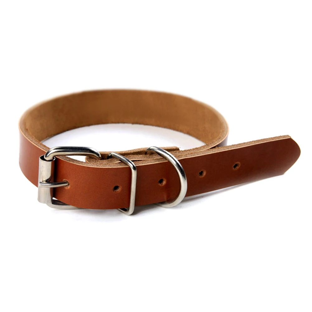 

Adjustable Cow Pet For Small Medium Dogs Wear Resistant Simple Design Puppy Pet Dog Collar Plain Dog Collar Xs Brown